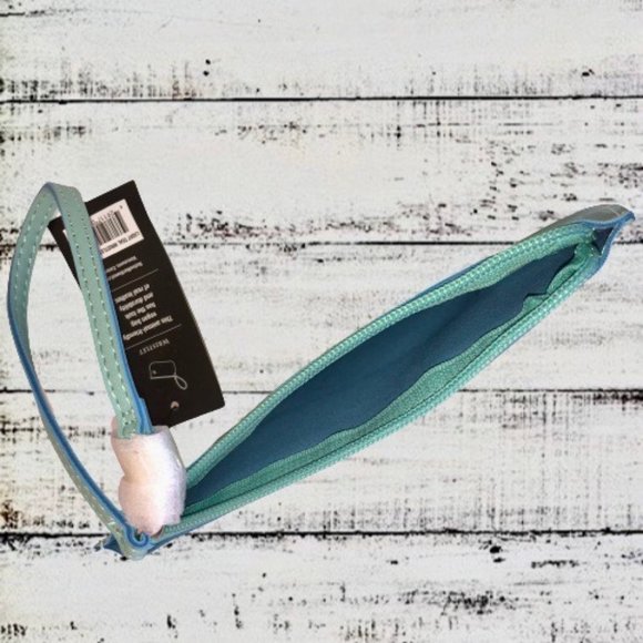 NATIVE ORIGINS Teal VEGAN Leather Wristlet Handbag Made in Canada - Picture 10 of 14